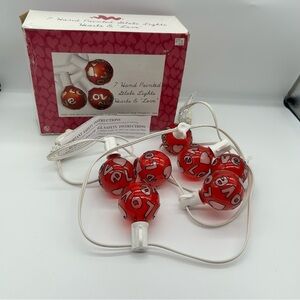 Vtg Target 2002 LOVE HEARTS string lights plug in/outdoor 7' long anytime decor